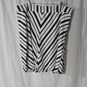 Lane Bryant Blue and White Chevron Skirt